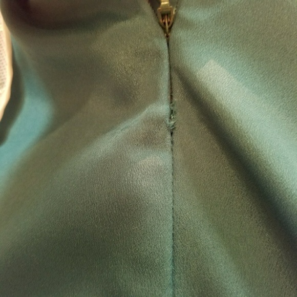 Modcloth Ryu Teal & Ivory Lace A-line Dress - Picture 7 of 8